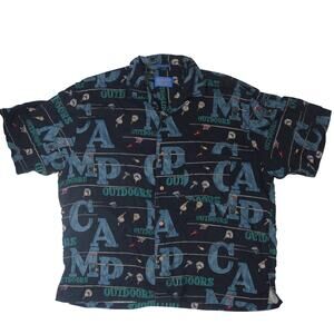 Pendleton %100 Rayon Allover Print Camp Fishing Shirt
